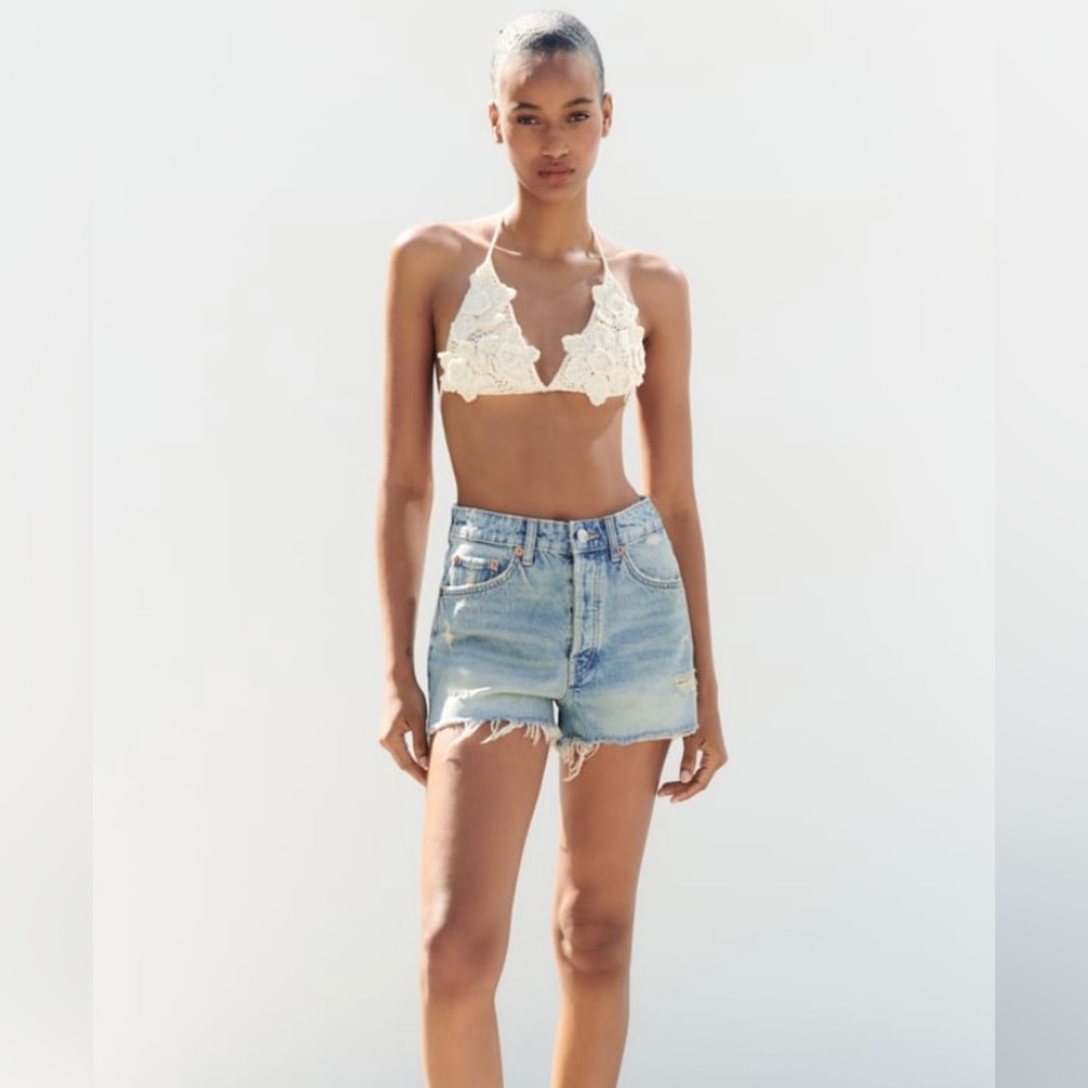 Zara Light Blue Jean Shorts